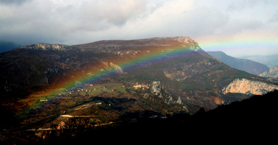 Photo: Spring storms over medieval village of Rougon